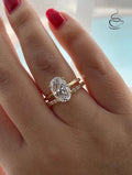 Yellow Gold , rose gold, white gold over Sterling Silver 925 bridal set with 3.5CT or 2.5CT oval cut Solitare ring and half eternity band